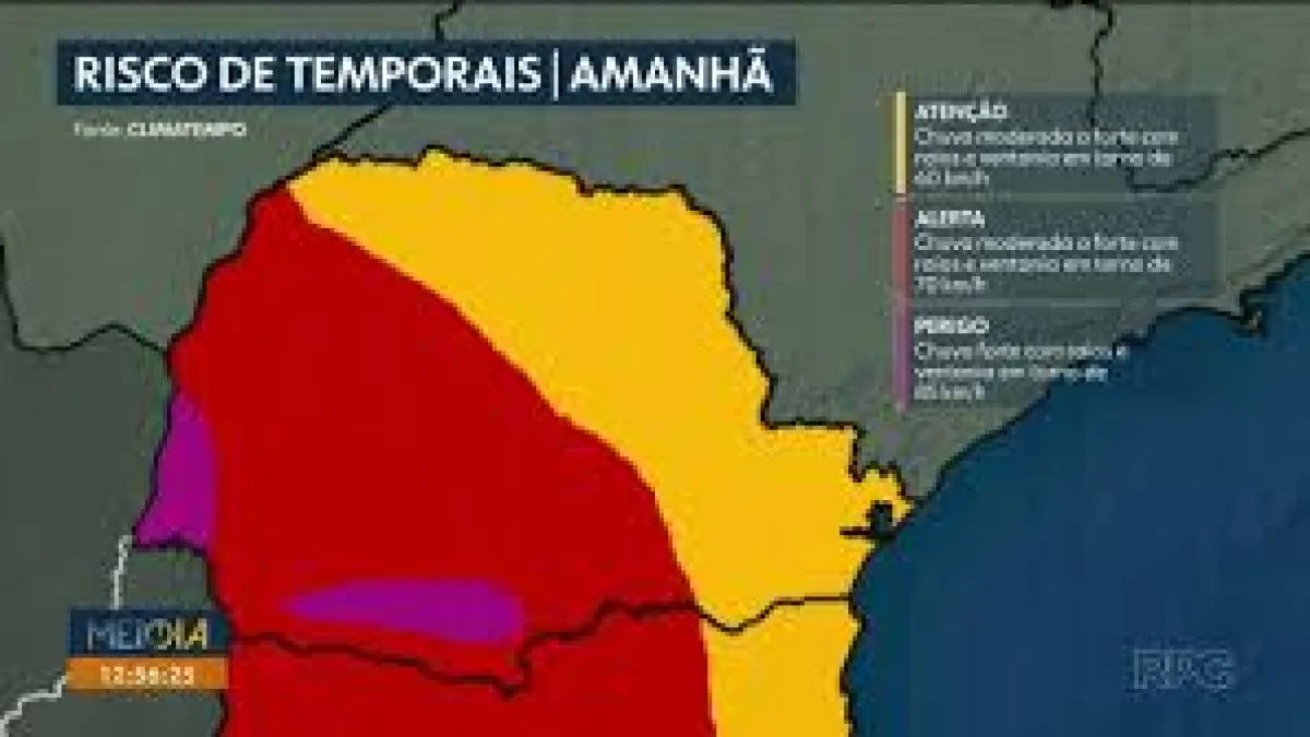Semana de chuva no Paraná após chegada de frente fria